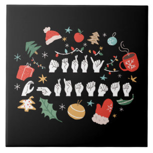 Carreau Joyeux Noël - ASL American Sign Language III