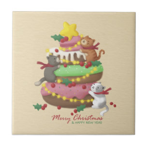 Carreau Joyeux Noël : Cats & Sweets Illustration