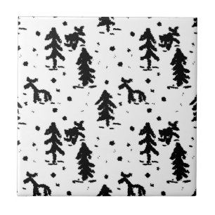 Carreau Joyeux Noël! Noir et blanc