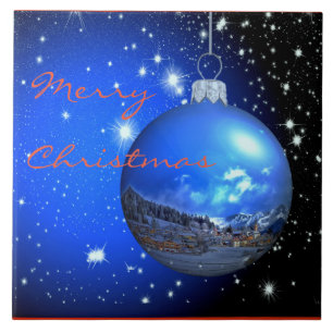 Carreau joyeux Noël starry ciel ornement