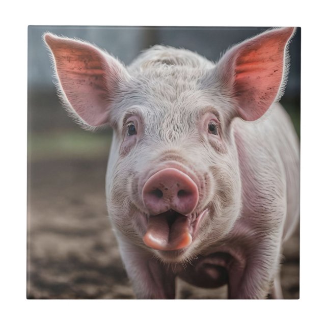 Carreau Joyeux Poke de langue de porc blanc, (Devant)