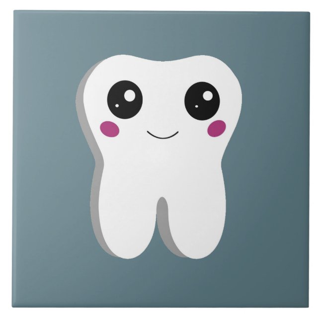 Carreau Joyeux sourire Dental Tooth Cute (Devant)