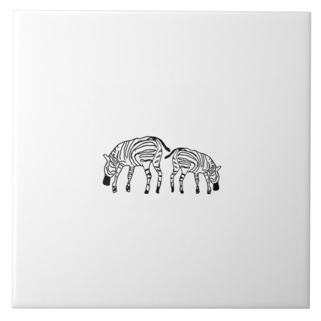 Carreau Joyeux Zebras White du Kenya (Devant)