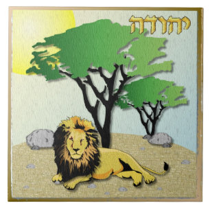 Carreau Judaica 12 Tribus d'Israël Impression d'Art Judaïq