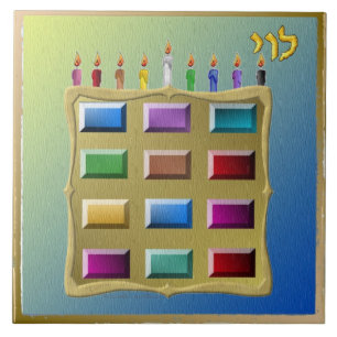 Carreau Judaica 12 Tribus d'Israël Lévi Impression d'art