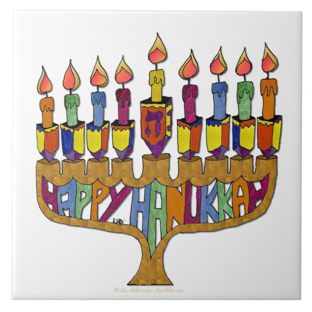 Carreau Judaica Happy Hanukkah (Devant)