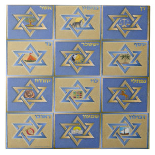 Carreau Judaïque 12 Tribus D'Israël Art Imprimer