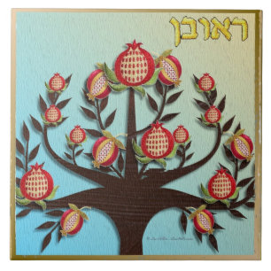 Carreau Judaïque 12 Tribus D'Israël Ruben Art Imprimer