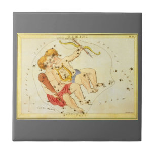 Carreau Jumeaux Gemini Constellation Vintage Urania miroir