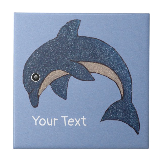 Carreau Jumping Glittery Bleu foncé Blanc Dauphin Swirl ye (Devant)