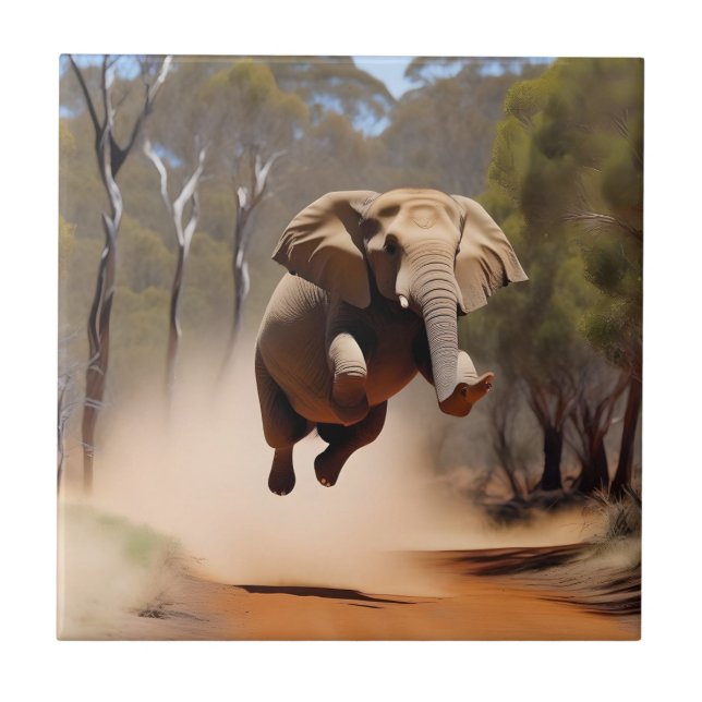 Carreau "Jumping Joy : Le saut des éléphants Animés" (Devant)