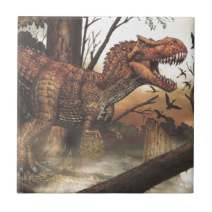 Carreau Jurassic Journey : Dinosaure dans son habitat natu