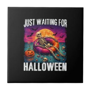 Carreau Juste en attendant Halloween Été Squelette Hommes 