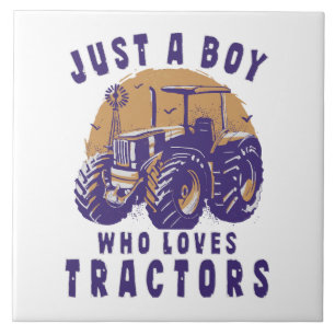 Carreau Juste un garçon qui aime les tracteurs de ferme ca