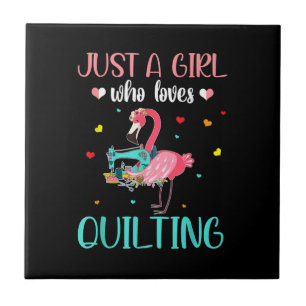 Carreau Juste Une Fille Qui Aime Le Quilting Et Le Flamant