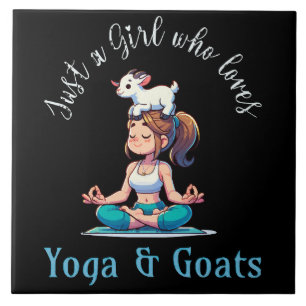 Carreau Juste une fille qui aime le Yoga et les chèvres