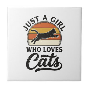 Carreau Juste une fille qui aime les chats Design de chat