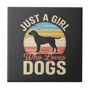 Carreau Juste une fille qui aime les chiens amateur de chi