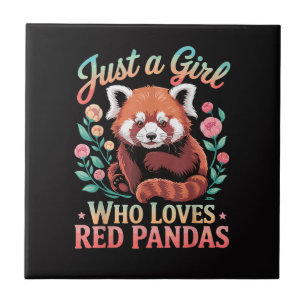 Carreau Juste Une Fille Qui Aime Les Pandas Rouges