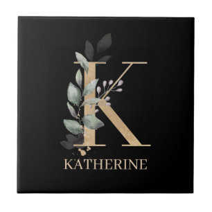 Carreau K Monogramme Floral Carrelage céramique personnal