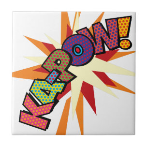 Carreau KA-POW Amusant Art Pop Comic Retro