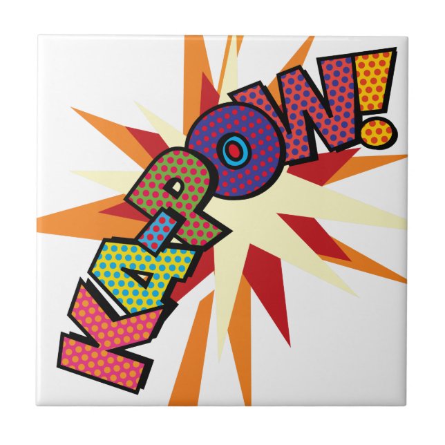 Carreau KA-POW Fun Retro Comic Book Pop Art (Devant)