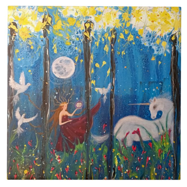 Carreau Kairos Woman and Unicorn Original Art (Devant)