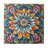 Kaleidoscope Abstrait à fleur de mosaïque