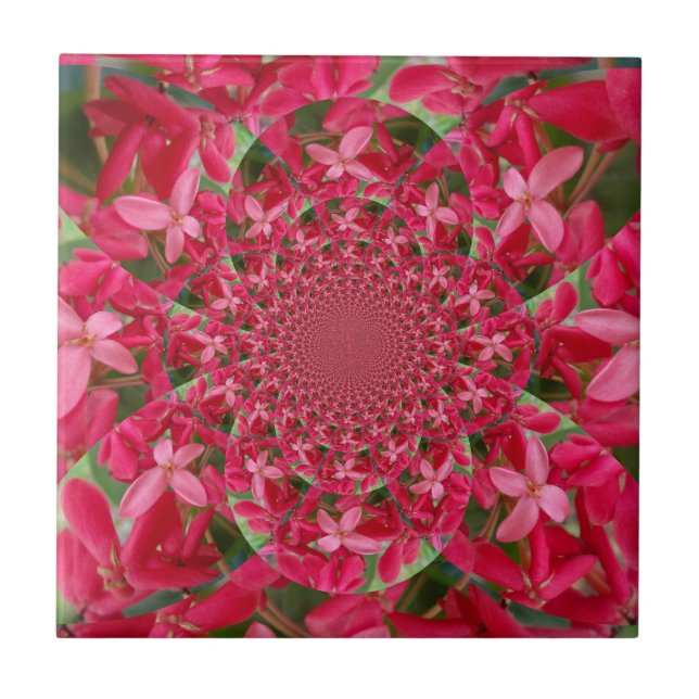 Carreau Kaleidoscope de Crimson : Blood Milkweed Flower Ar (Devant)