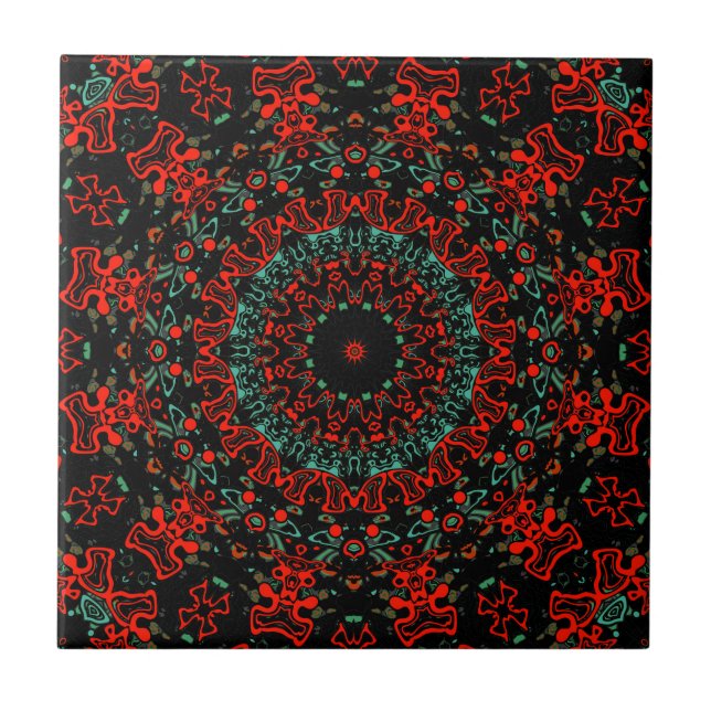 Carreau Kaliedoscope marocain géométrique de style ornemen (Devant)