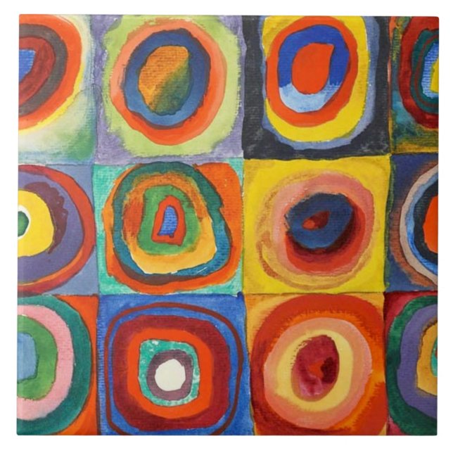 Carreau Kandinsky - Carrés aux cercles concentrés (Devant)