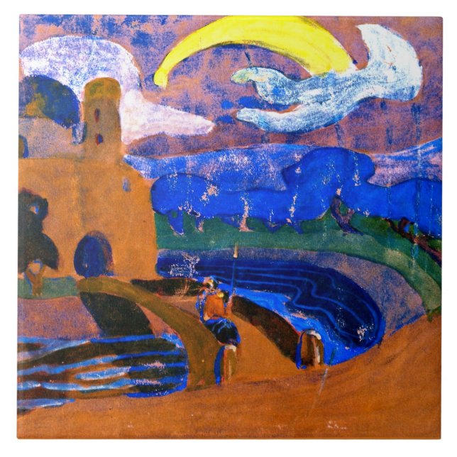 Carreau Kandinsky - La Comète, peinture abstraite colorée, (Devant)