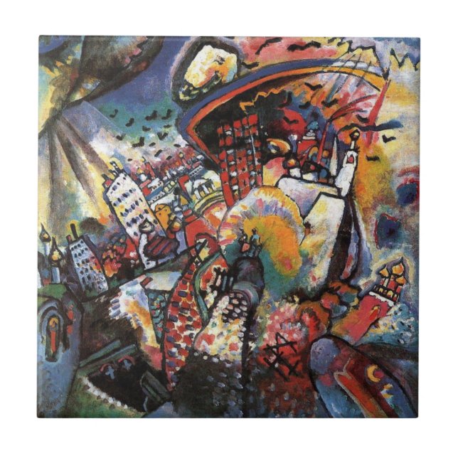 Carreau Kandinsky Moscou I Cityscape peinture Abstraite (Devant)