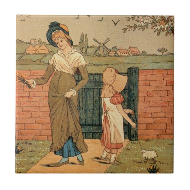 Carreau Kate Greenaway, mère victorienne de dessin et (Devant)