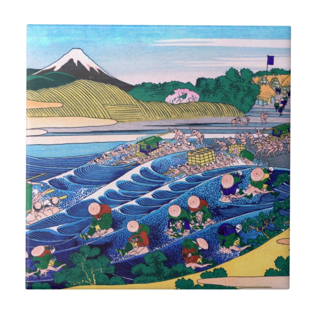 Carreau Katsushika Hokusai - Fuji from Kanaya on Tokaido (Devant)