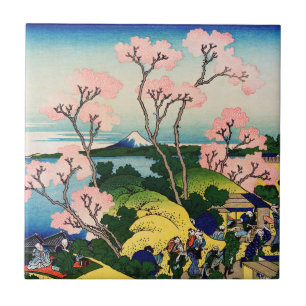 Carreau Katsushika Hokusai - Gotenyama, Tokaido, Shinagawa