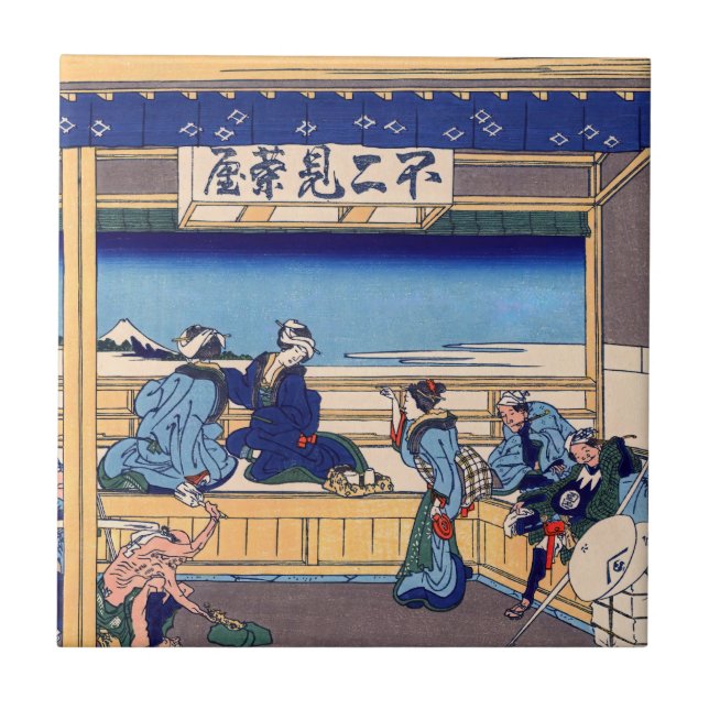 Carreau Katsushika Hokusai - Yoshida sur le Tokaido (Devant)