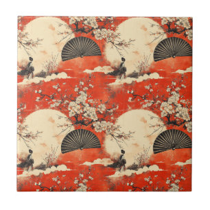 Carreau Kimono Couple Sakura Romantique Motif (1)