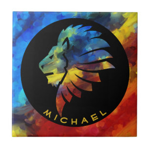 Carreau King of the jungle watercolor name monogram