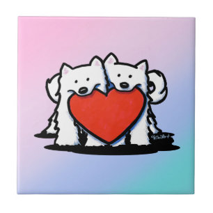 Carreau KiniArt Samoyed Duo Plein de Sentiment