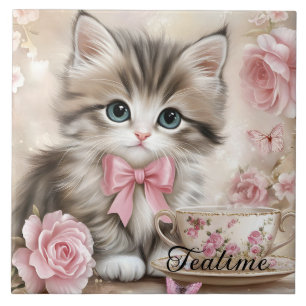 Carreau Kitten de l'heure du thé