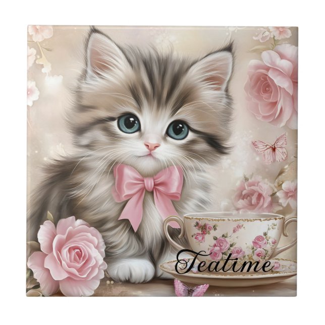 Carreau Kitty à l'heure du thé (Devant)