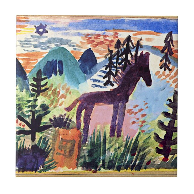 Carreau Klee - Le Cheval, célèbre peinture (Devant)