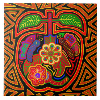 Carreau Kuna Indian Red Delicious Apple Ceramic Tile