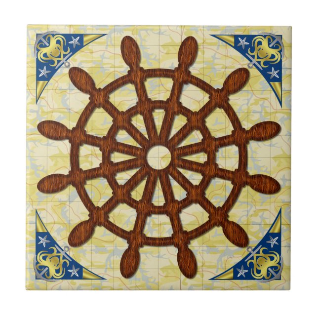 Carreau La barre de bateau roulent dedans la navigation (Devant)