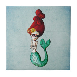 Carreau La belle sirène de Dia de Los Muertos