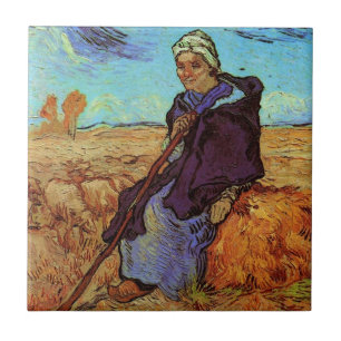 Carreau La Bergère (d'après Millet) par Vincent van Gogh