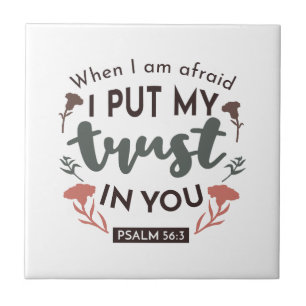 Carreau La Bible Florale Verse Art 'Je mets ma confiance e