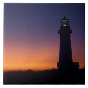 Carreau La boule de soleil tombe à l'horizon coloré