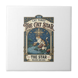 Carreau La carte de tarot de chat Star Cat Majeure Arcanes